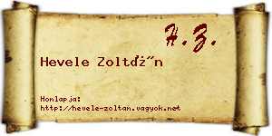 Hevele Zoltán névjegykártya